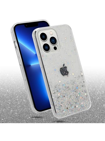 cadorabo Hülle für Apple iPhone 13 PRO MAX Glitter in Transparent mit Glitter