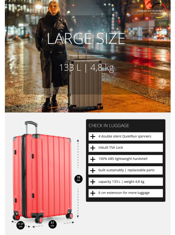 Hauptstadtkoffer Q-Damm - Großer Koffer Hartschale XL Trolley, TSA, 68cm, 4 Rollen, 133 L in Korall