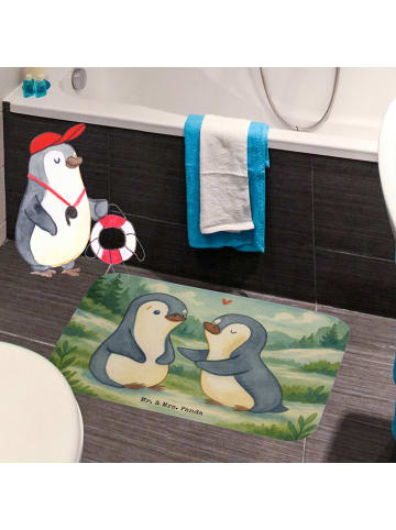 Mr. & Mrs. Panda Badematte Pinguine trösten Design ohne Spruch in Weiß