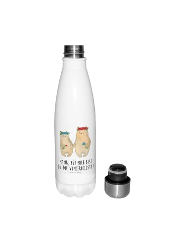 Mr. & Mrs. Panda Thermosflasche Bären mit Blumenkranz mit Spruch in Weiß