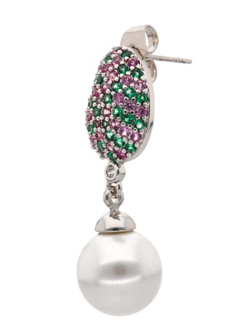 myMo at night Women Earrings in Silver White Pink