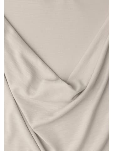 Street One Dropped Shoulder Shirt mit Wasserfall-Front in Beige
