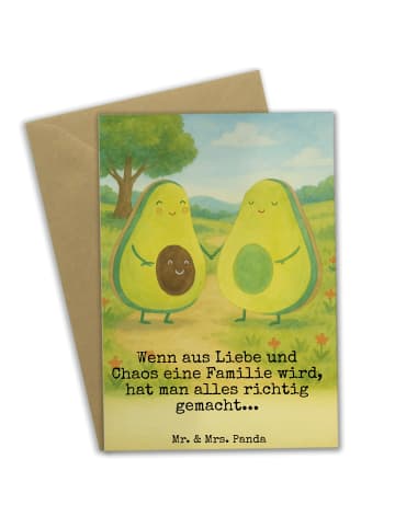 Mr. & Mrs. Panda Grußkarte Avocado Pärchen Design mit Spruch in Weiß