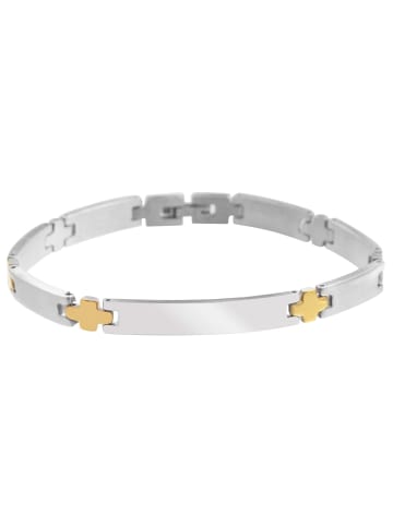 Adeliás Unisex Armband – Gliederarmband aus Edelstahl 21 cm in silber