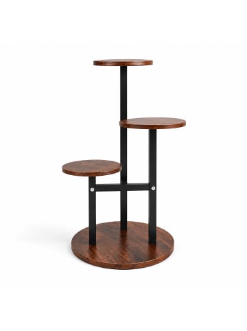 relaxdays Pflanzenregal in Schwarz/ Braun - (B)30 x (H)53 x (T)30 cm