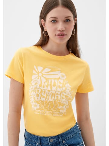 QS T-Shirt kurzarm in Gelb