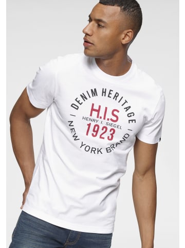H.I.S. Rundhalsshirt in weiß