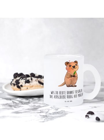 Mr. & Mrs. Panda Teetasse Quokka Happy mit Spruch in Transparent