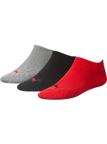 Puma Socks Unisex-Sneaker-Socken 3 Paar in rot/schwarz