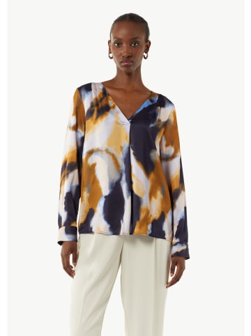 comma Bluse langarm in Blau