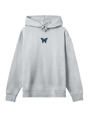 F4NT4STIC Hoodie Schmetterling bestickt in grau meliert