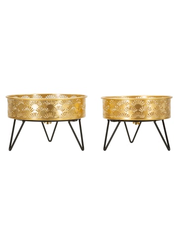 Mauro Ferretti Set mit 2 goldenen Metall-Pflanztöpfen, Ø cm 20,5x13-18x13