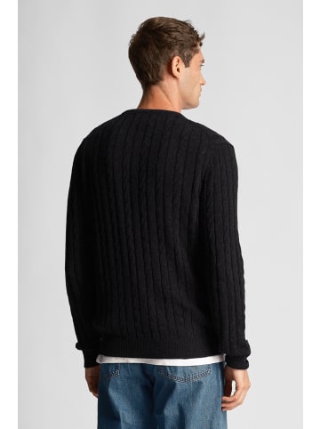 Lyle & Scott Strickpullover in Schwarz meliert