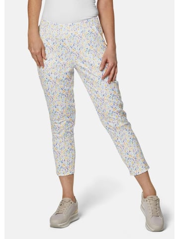 GOLDNER Kurzgröße:  Druckhose in apricot / lila / gemustert