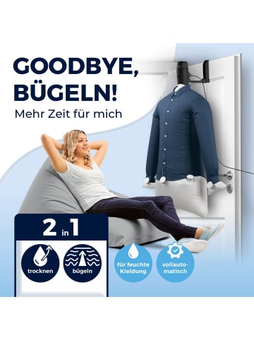 Clean Maxx Hemden- & Blusenbügler Kompakt 1000W schwarz/silber Schwarz