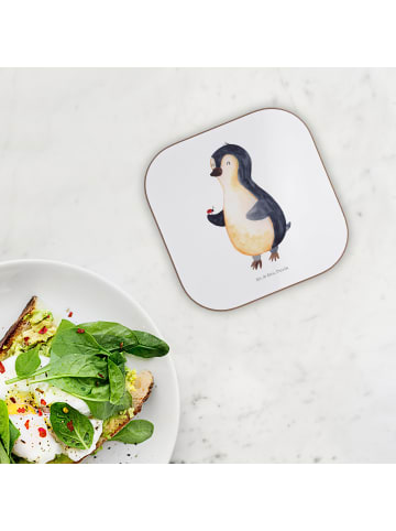 Mr. & Mrs. Panda bieruntersetzer Pinguin Marienkäfer ohne Spruch in Weiß