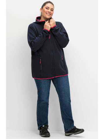 sheego Fleecejacke in tiefblau