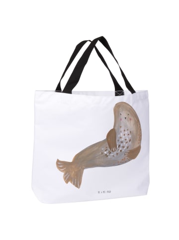 Mr. & Mrs. Panda Strandtasche Robbe Lachen ohne Spruch in Weiß