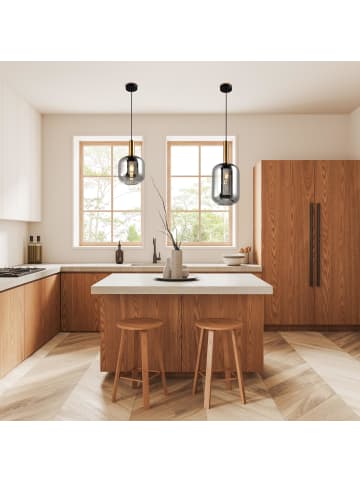 näve Pendelleuchte "FUMO" in schwarz - (L)22 cm x (B)22 cm x (H)150 cm