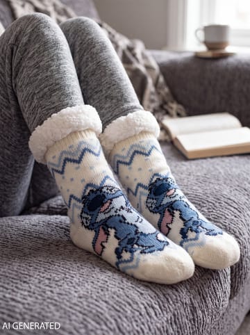 Lilo & Stitch Disney Lilo & Stitch Hüttensocken Haussocken Kuschelsocken Socken in weiß