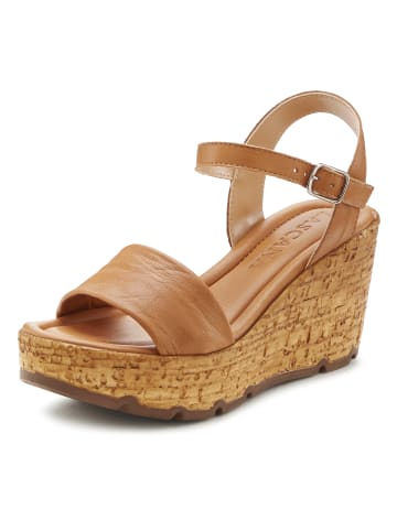 LASCANA Sandalette in camelfarben