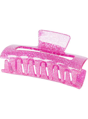 styleBREAKER Glänzende Haarklammer mit Glitzer in Pink