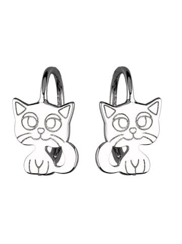 schmuck23 Silber-Ohrringe Katze 1,0 cm x 1,0 cm