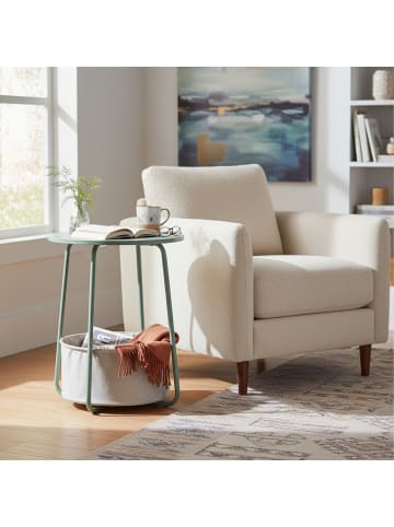 relaxdays Beistelltisch in Mint/ Grau  - (H)50 x Ø40 cm