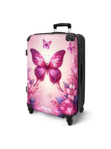NoBoringSuitCases Suitcase, Koffer, Reisekoffer Rosa Schmetterling
