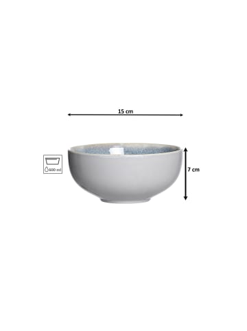 Ritzenhoff & Breker 6er Set Müslischalen Skagen Stone 450 ml in grau