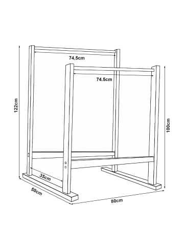 en.casa Garderobenständer Mariehamn in Beige Ohne Farbe (H)122cm