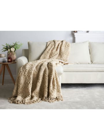 Beliani Kuscheldecke VELLA in Beige - (W) 190 x (H) 3 x (L) 230 cm