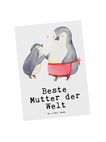 Mr. & Mrs. Panda Postkarte Pinguin Beste Mutter der Welt mit Spruch in Weiß