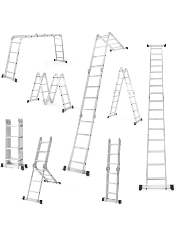 COSTWAY 7 in 1 Alu Mehrzweckleiter 4,6m in Silber