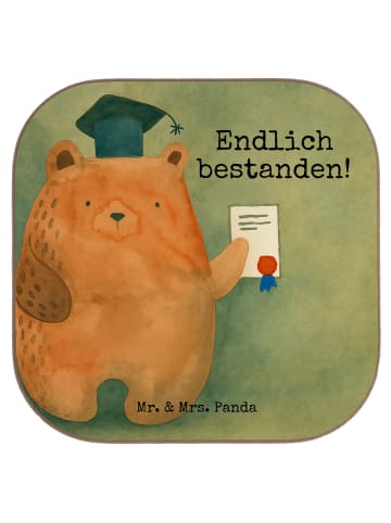 Mr. & Mrs. Panda Untersetzer für Gläser Bär Prüfung Design mit S... in Weiß