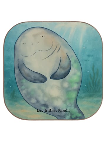 Mr. & Mrs. Panda Tassenuntersetzer Seekuh Happy Design ohne Spruch in Weiß