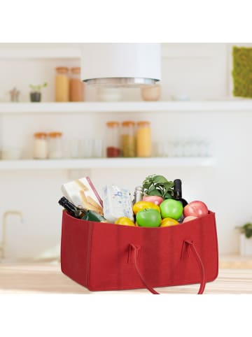relaxdays 8x Kaminholztasche in Rot