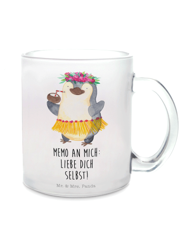 Mr. & Mrs. Panda Teetasse Pinguin Kokosnuss mit Spruch in Transparent