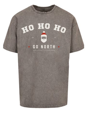 F4NT4STIC Oversize T-Shirt Ho Ho Ho Santa Claus Weihnachten in Asphalt