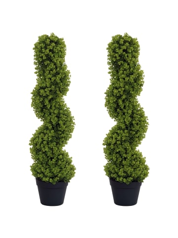 HOMCOM Kunstpflanzen in Grün 17,5L x 17,5B x 90H cm