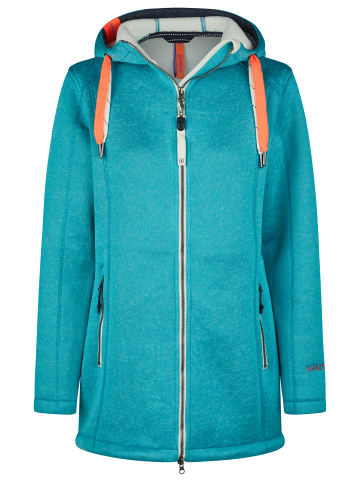 Salzhaut Strickfleecemantel Tärgern in Scuba Blue