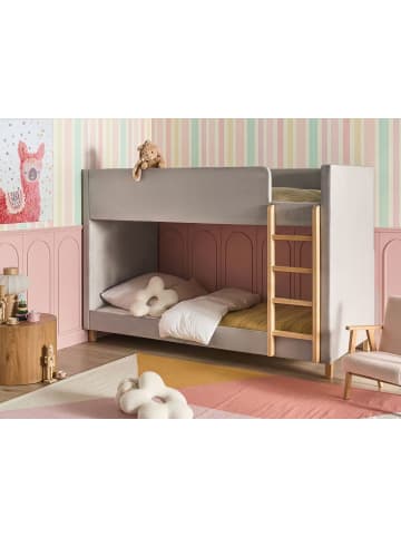 Beliani Hochbett CHOCQUES in Grau/Braun - (W) 97 x (H) 143 x (L) 214 cm