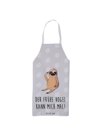 Mr. & Mrs. Panda Kochschürze Faultier Vogel mit Spruch in Grau Pastell