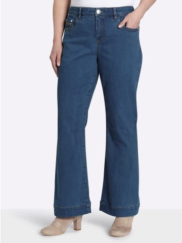 sheego Bootcut-Jeans in blue-stone-washed