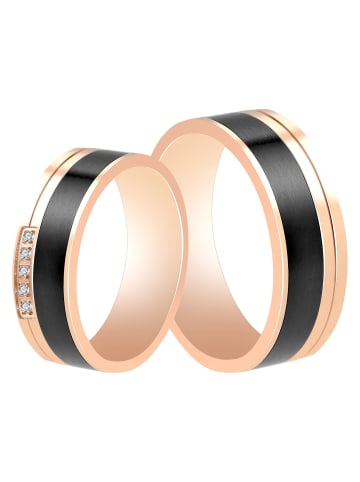 Adeliás Damen Ring aus Edelstahl mit Strass Steinchen in schwarz