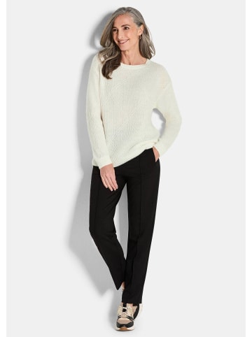 GOLDNER Langarm Pullover mit Rautenmuster in cremeweiß