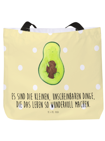 Mr. & Mrs. Panda Shopper Avocado Kern mit Spruch in Gelb Pastell