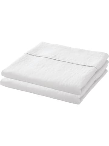Erwin Müller Halbleinen, Leinen / Halbleinen Bettlaken 2er-Pack Deggendorf in weiß
