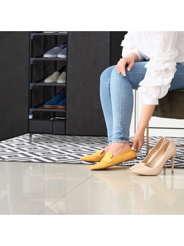 relaxdays Schuhschrank in Anthrazit - (B)61 x (H)168 x (T)31,5 cm
