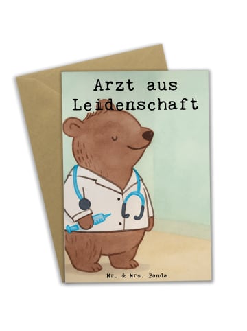 Mr. & Mrs. Panda Grußkarte Arzt Leidenschaft Design mit Spruch in Weiß